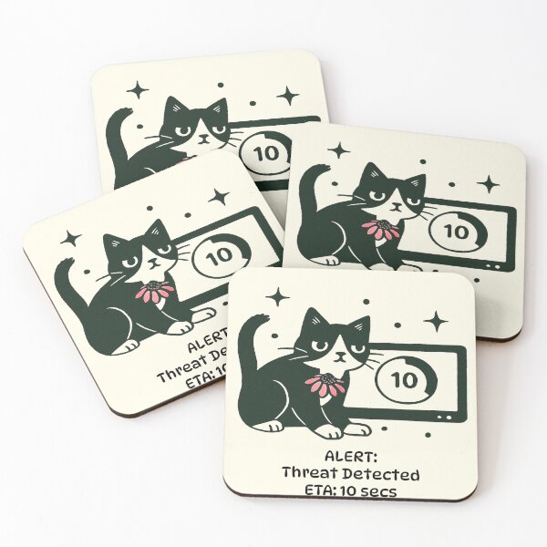 Item preview, Threat Detected - Countdown Cat Alert designed and sold by Beyondthelilyco.