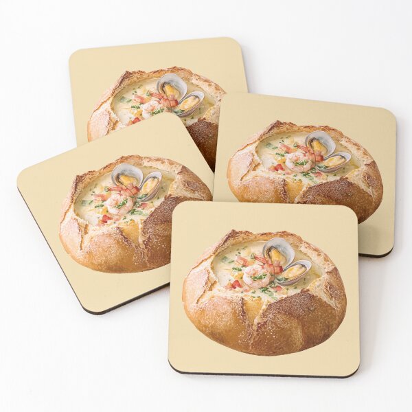 Item preview, Seafood Chowder in a Bread Bowl designed and sold by Violet Peonies.