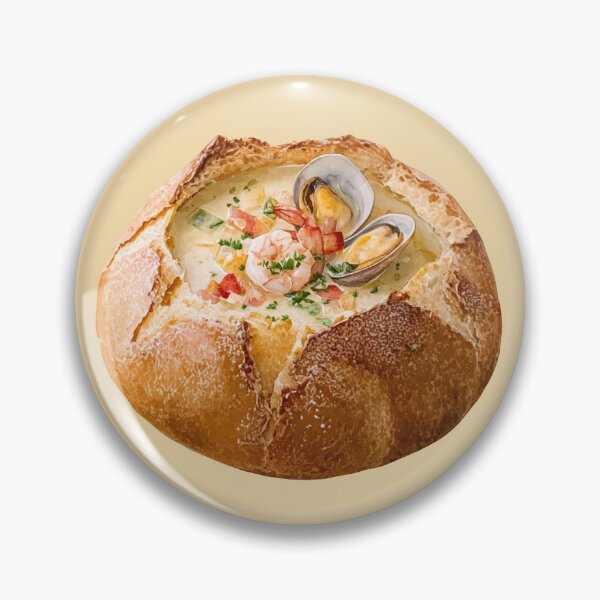 Artikelvorschau, Meeresfrüchte-Chowder im Brottopf entworfen und verkauft von Violet Peonies.