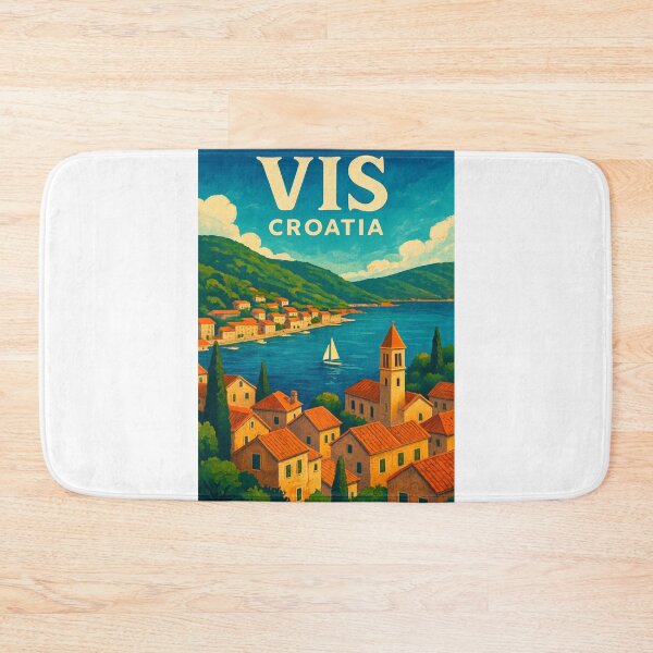 Item preview, Old Town Rooftops and Harbor View, Vis Island, Croatia designed and sold by Aryabek.