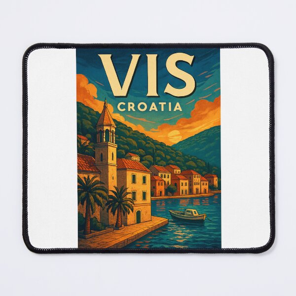 Item preview, Sunset Over Waterfront Promenade, Vis Island, Croatia designed and sold by Aryabek.