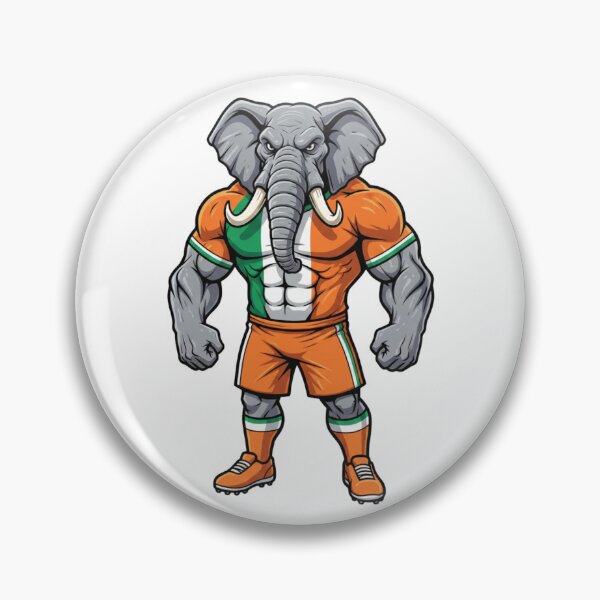 Item preview, Powerful Ivorian Elephant Football Mascot 2026 designed and sold by ArtByKatti.