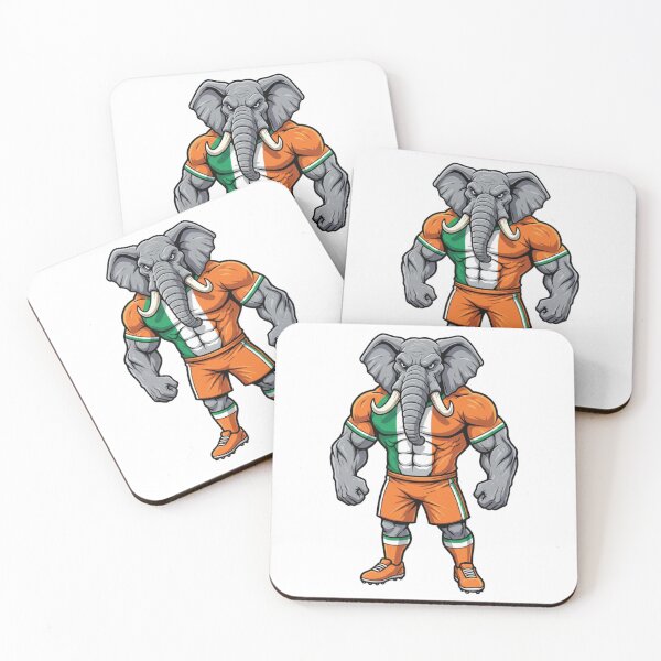 Item preview, Powerful Ivorian Elephant Football Mascot 2026 designed and sold by ArtByKatti.