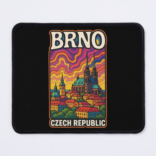 Item preview, Brno Czech Republic Colorful Trippy Travel designed and sold by TomFrontierArt.