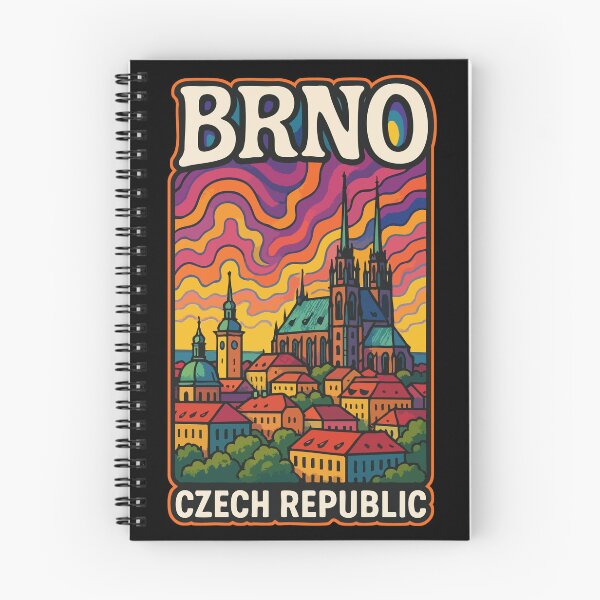 Item preview, Brno Czech Republic Colorful Trippy Travel designed and sold by TomFrontierArt.