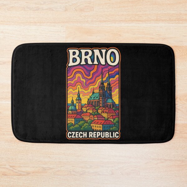 Item preview, Brno Czech Republic Colorful Trippy Travel designed and sold by TomFrontierArt.