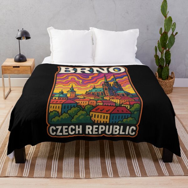Item preview, Brno Czech Republic Colorful Trippy Travel designed and sold by TomFrontierArt.