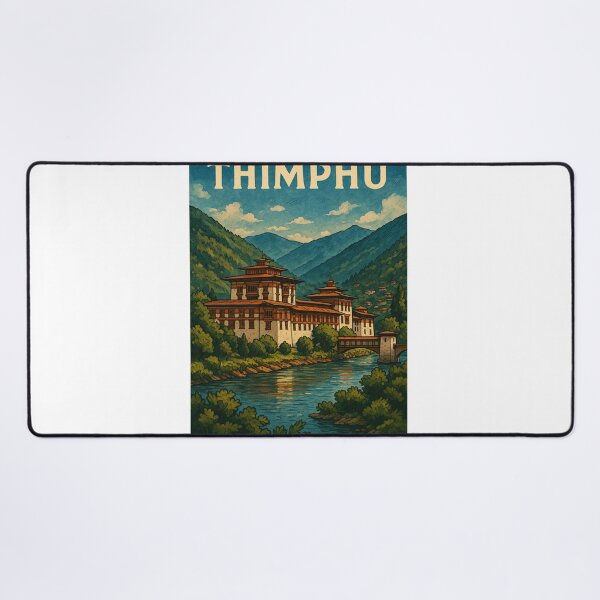 Item preview, Tashichho Dzong and River Valley, Thimphu, Bhutan designed and sold by Aryabek.