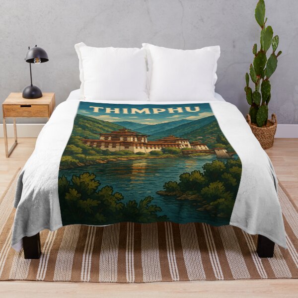 Item preview, Tashichho Dzong and River Valley, Thimphu, Bhutan designed and sold by Aryabek.