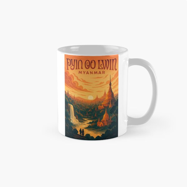 Item preview, Golden Temples and Waterfalls at Sunset, Pyin Oo Lwin, Myanmar designed and sold by Aryabek.
