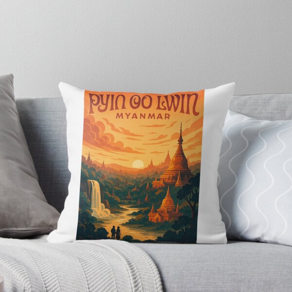 Item preview, Golden Temples and Waterfalls at Sunset, Pyin Oo Lwin, Myanmar designed and sold by Aryabek.