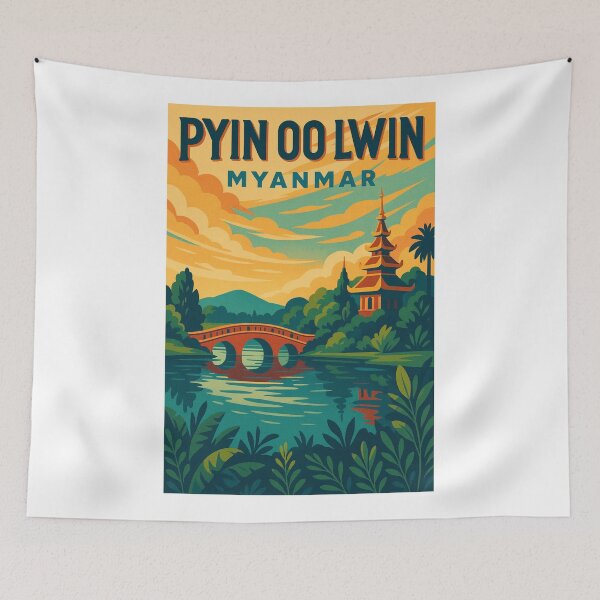 Item preview, Pagoda Reflections and Garden Bridge, Pyin Oo Lwin, Myanmar designed and sold by Aryabek.