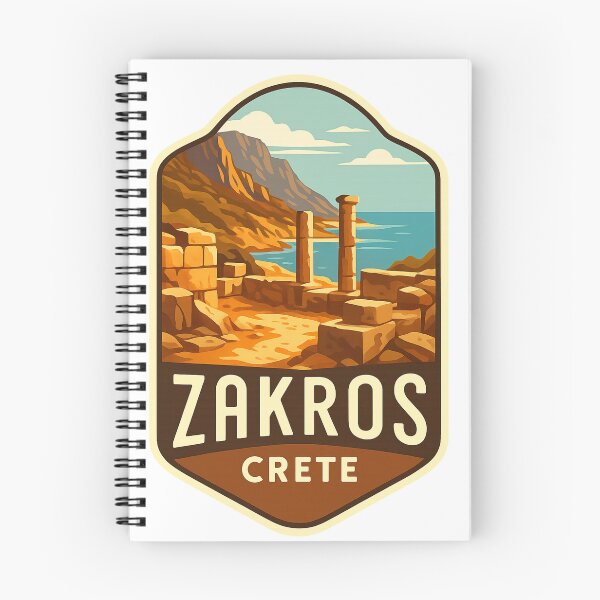 Artikelvorschau, Ruinen am Meer vor Bergkulisse, Zakros, Kreta, Griechenland entworfen und verkauft von Aryabek.