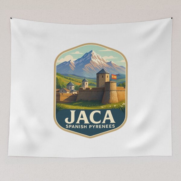 Item preview, Fortress and Alpine Mountains, Jaca, Spanish Pyrenees, Spain designed and sold by Aryabek.