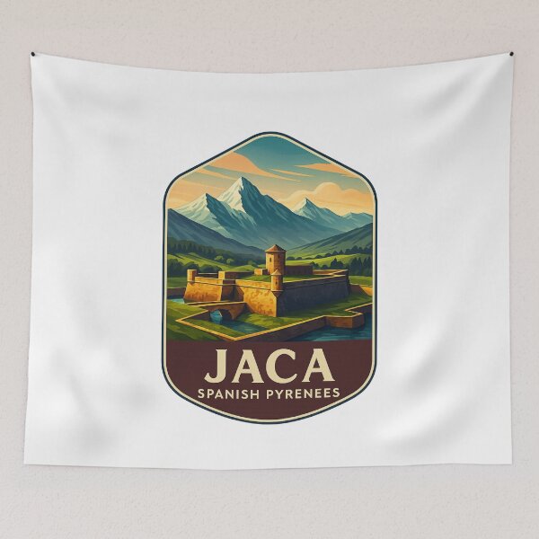 Item preview, Moated Fortress and Snowy Peaks, Jaca, Huesca Province, Spain designed and sold by Aryabek.