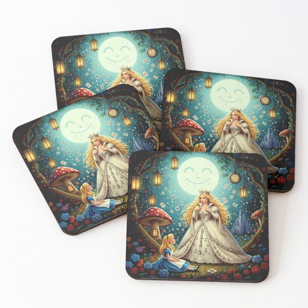 Item preview, White Queen and Alice Meeting Art Print - Alice in Wonderland High Detail Pop Surrealism Painting designed and sold by Art's Diner.