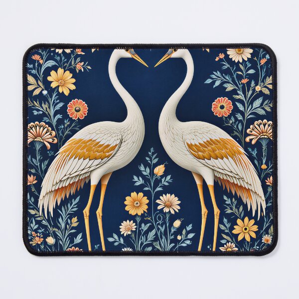 Item preview, Rogan Art Cranes Symmetrical Folk Nature Illustration designed and sold by wpsstudio.