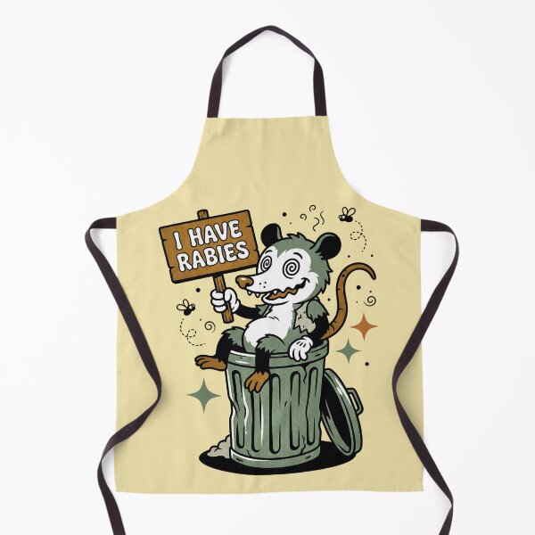 Item preview, I Have Rabies Opossum Retro Cartoon Trash Can Illustration designed and sold by FreshVibe Prints.