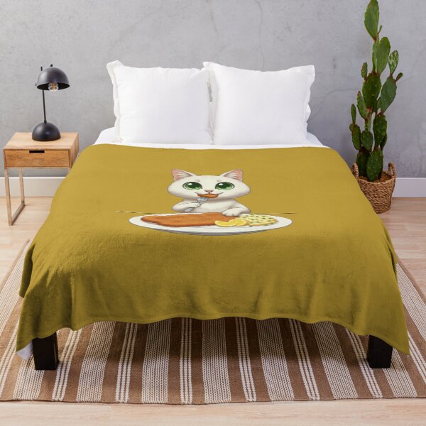 Item preview, Kawaii Foodie Cat Eating Wiener Schnitzel - Persian cat - Austria designed and sold by digitalbitcraft.