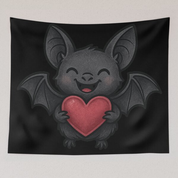 Item preview, Cute Goth Bat – Kawaii Vampire Bat with Heart designed and sold by Mouraludia.