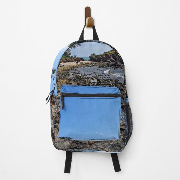 Item preview, Lighthouse on a Rocky Island | Tropical Coastal Landscape Print designed and sold by Fourpointstudio.