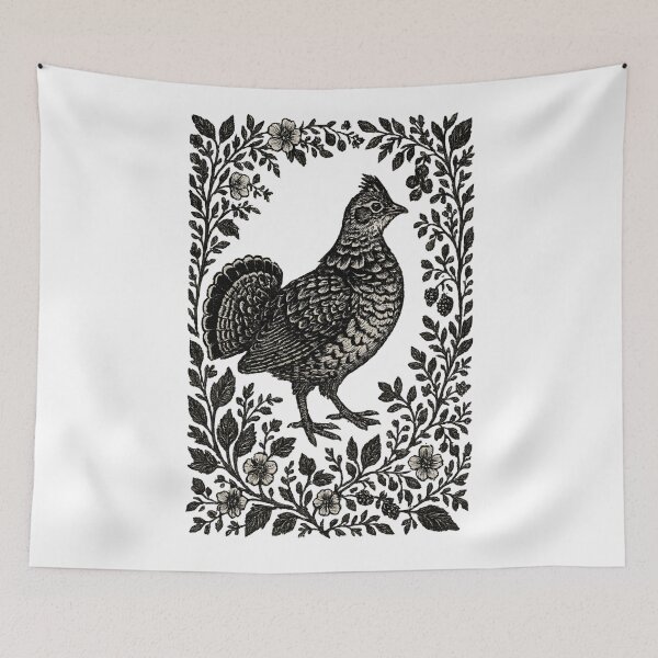 Item preview, Ruffed Grouse Woodland Bird Illustration Cottagecore designed and sold by Sturdust.