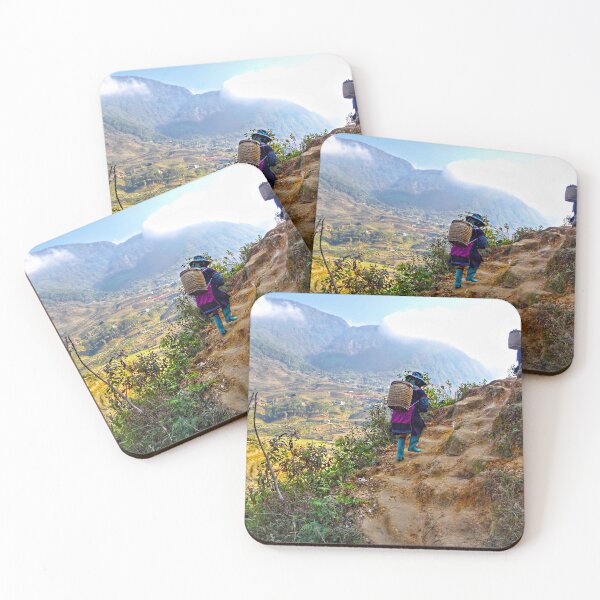 Item preview, Trekking Through Sapa Valley | Mountain Life & Rice Terraces Print designed and sold by Fourpointstudio.