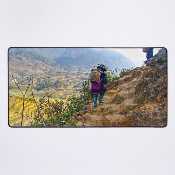 Item preview, Trekking Through Sapa Valley | Mountain Life & Rice Terraces Print designed and sold by Fourpointstudio.