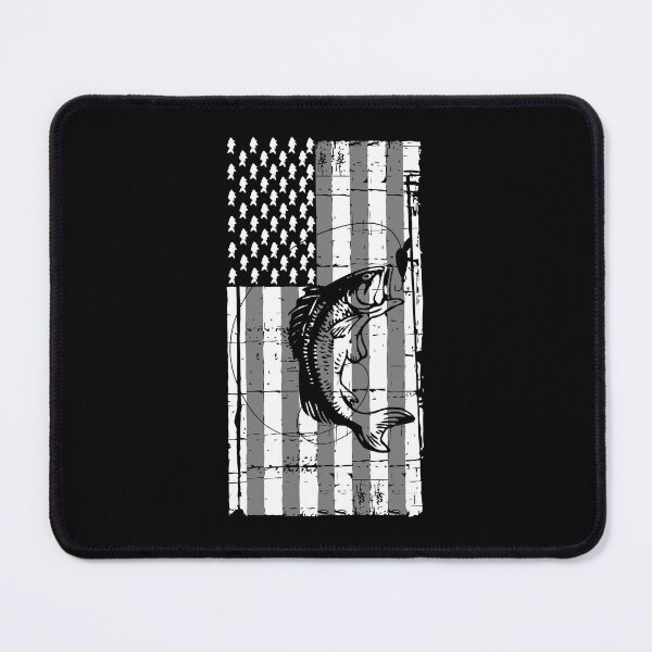 Item preview, Vintage American Flag Fishing Bass Design designed and sold by GetGoodFit.