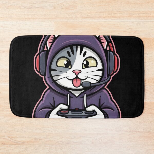 Item preview, Cute Gamer Cat Playing Video Games designed and sold by SoulenCify.