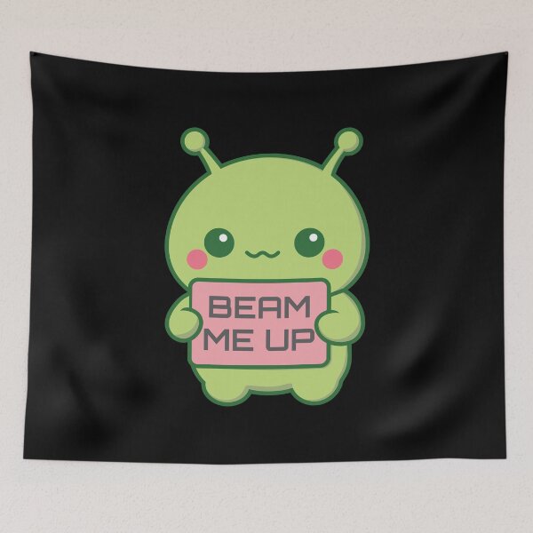 Item preview, Beam Me Up || Cute Kawaii Alien UFO designed and sold by LadyInEverGreen.
