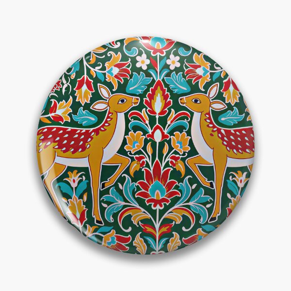 Item preview, Rogan Art Deer Folk Wildlife Floral Design designed and sold by wpsstudio.