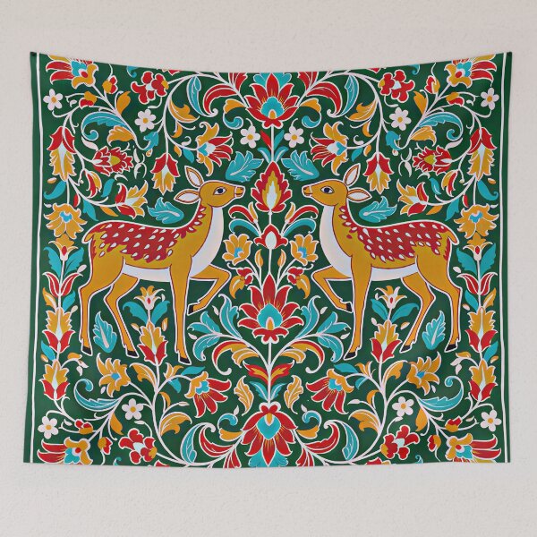 Item preview, Rogan Art Deer Folk Wildlife Floral Design designed and sold by wpsstudio.