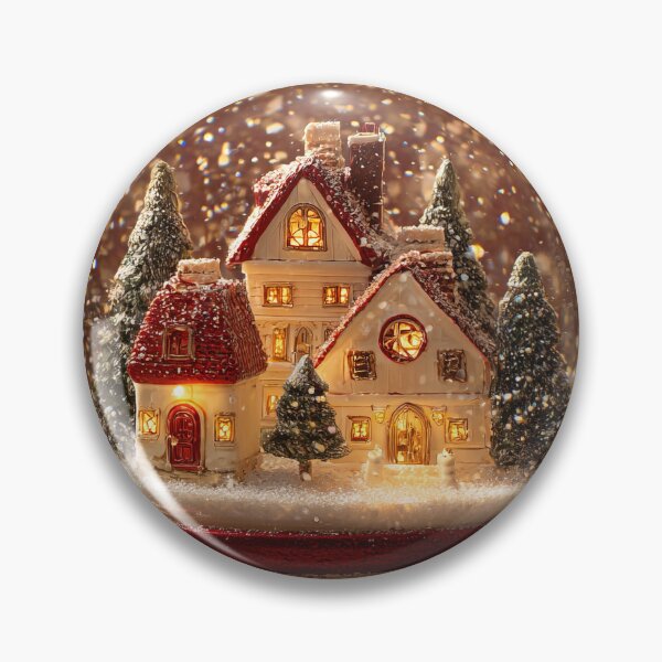 Item preview, Magical Christmas Snow Globe with Tiny Village - Vertical Art designed and sold by Lamarcy.