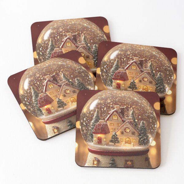 Item preview, Magical Christmas Snow Globe with Tiny Village - Vertical Art designed and sold by Lamarcy.
