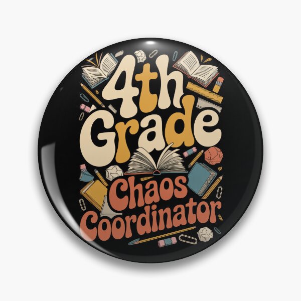 Item preview, 4th Grade Chaos Coordinator Fourth Grade Teacher Retro School Supplies designed and sold by ViralVector.