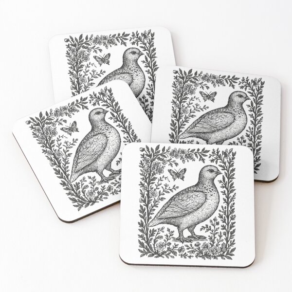 Item preview, Vintage Ptarmigan Bird Cottagecore Floral designed and sold by Sturdust.