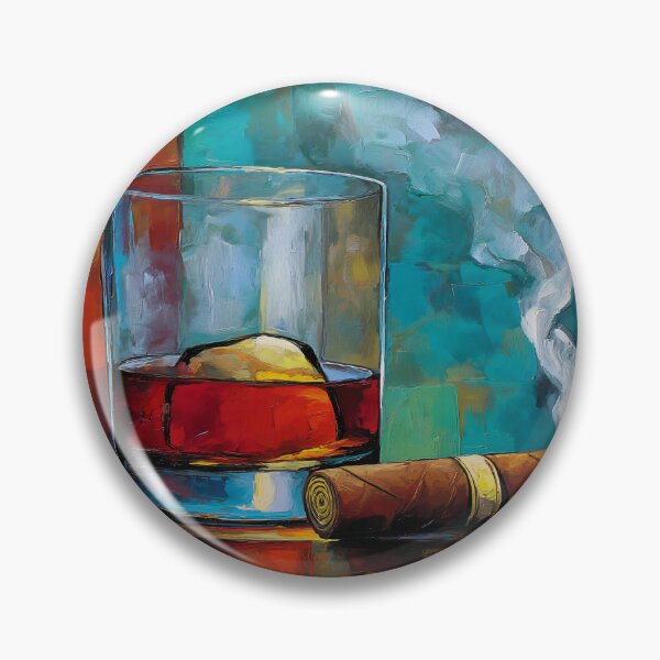 Item preview, Sip Whiskey and Watch Cigar Smoke Dance Across a Vibrant Abstract Background designed and sold by OlfactoART Studio.