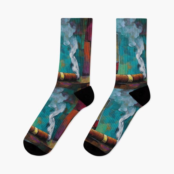 Item preview, Sip Whiskey and Watch Cigar Smoke Dance Across a Vibrant Abstract Background designed and sold by OlfactoART Studio.