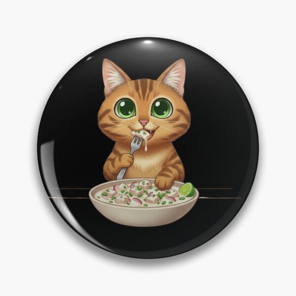 Item preview, Kawaii Foodie Cat Eating Kokoda - Bengal cat – Fiji designed and sold by digitalbitcraft.