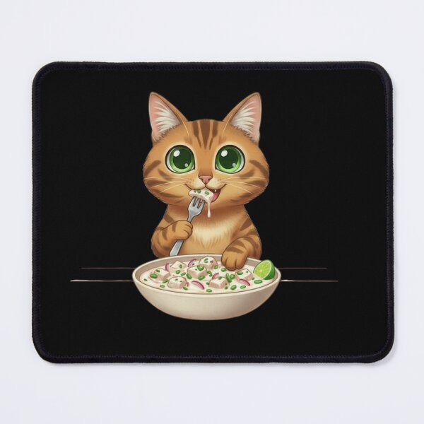 Item preview, Kawaii Foodie Cat Eating Kokoda - Bengal cat – Fiji designed and sold by digitalbitcraft.
