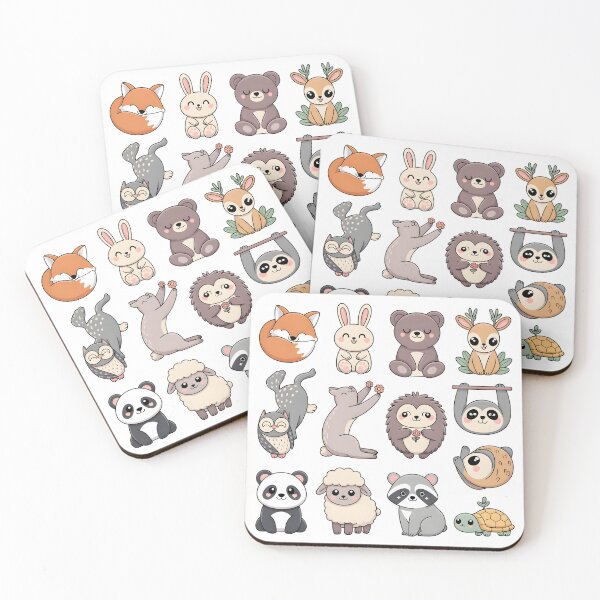 Item preview, Pack Sticker Cute Animal Collection – Whimsical Forest Creatures Sticker Sheet designed and sold by SoftyDesigns.