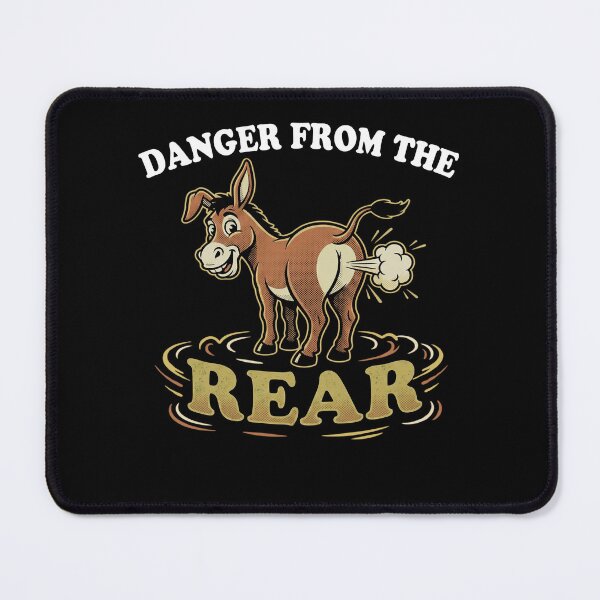 Item preview, Danger From Rear Funny Donkey Fart Retro Illustration designed and sold by FreshVibe Prints.