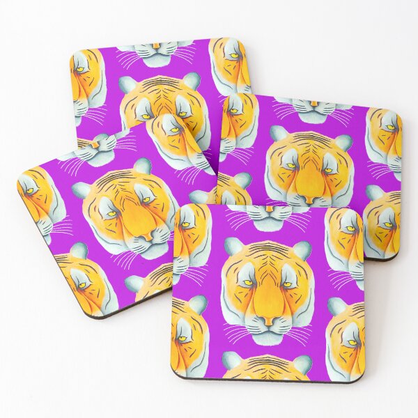 Item preview, Tiger head portrait design lilac background unique big cat present gift designed and sold by Arniesart85.