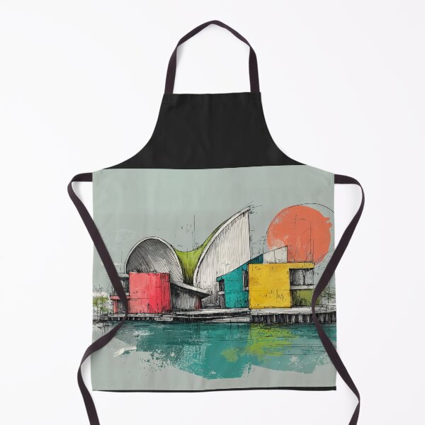 Item preview, Conceptual Futuristic Architectural Design with Bold Geometric Shapes and Water Reflection designed and sold by OlfactoART Studio.