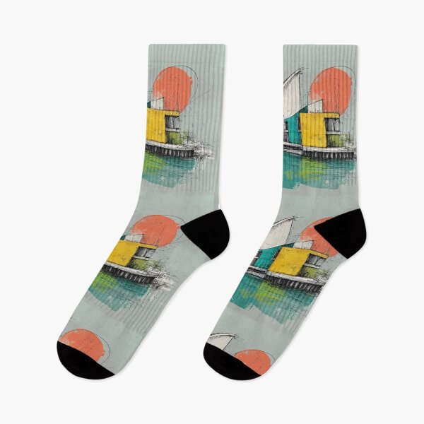 Item preview, Conceptual Futuristic Architectural Design with Bold Geometric Shapes and Water Reflection designed and sold by OlfactoART Studio.