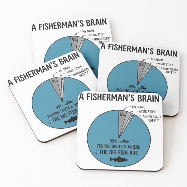 Item preview, Funny Fisherman's Brain Pie Chart Fishing Humor designed and sold by EverBranz-stor.