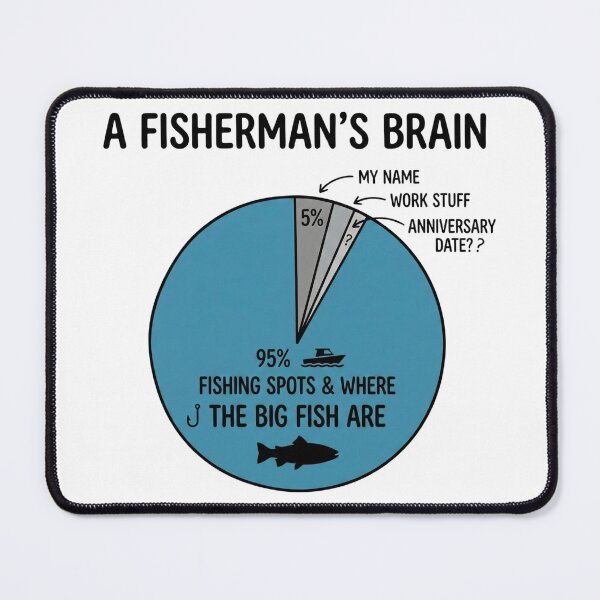 Item preview, Funny Fisherman's Brain Pie Chart Fishing Humor designed and sold by EverBranz-stor.