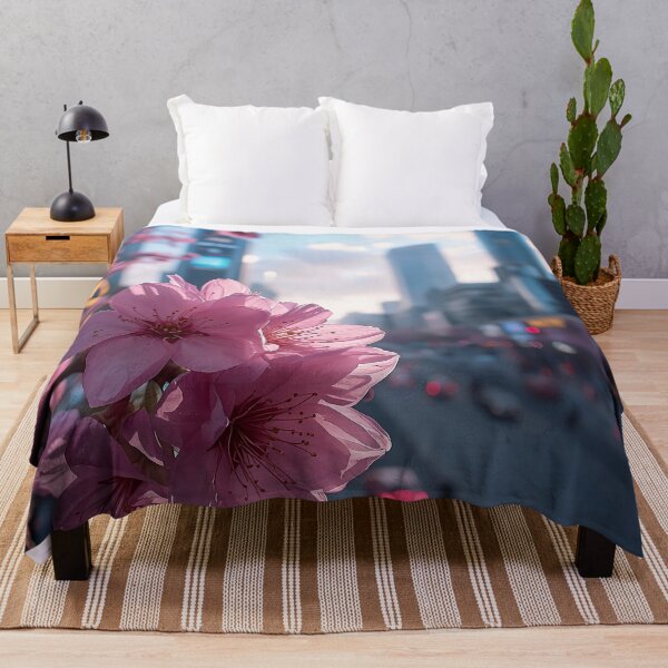 Item preview, Urban Cherry Blossom Cityscape AI Art designed and sold by Then & Now Flora.