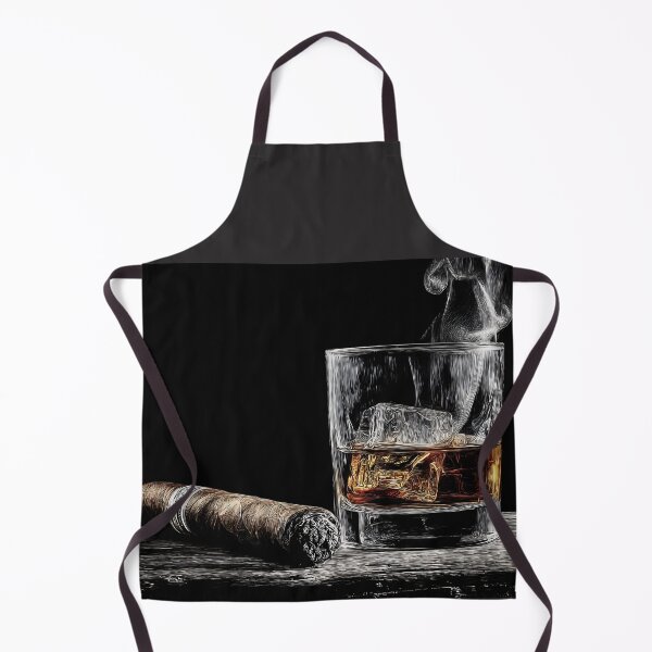 Item preview, Lift a Glass of Whiskey and Watch Smoke Rise from a Lit Cigar Abstract Digital AI Art designed and sold by OlfactoART Studio.
